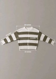 OLIVE GREEN &amp; CREAM TEXTURED STRIPED SWEATER