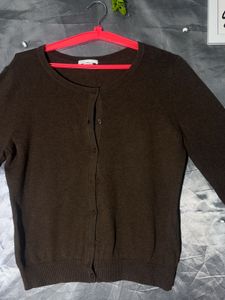 H&amp;M Classic Brown Button-Up Cardigan