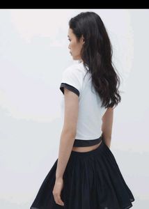White Ringer Tee with Black Trim