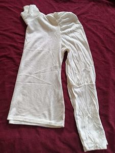 White turtleneck Puff Sleeve Top