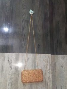 Sparkling Gold Beaded Clutch