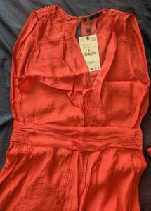 Zara Coral Jumpsuit