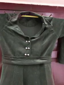 Elegant Green Velvet Dress