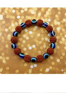 Rudraksha &amp; Evil Eye Beaded Bracelet