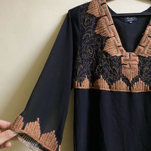 Embroidered Black Kurta