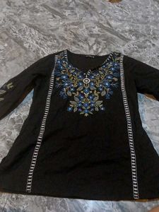 💗Embroidered Black Kurta💗