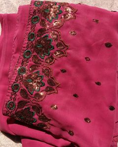 Blush Pink Colour Sequence Saree