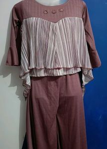 Beautiful Polyester Top With Plazzo