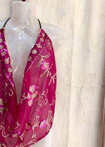 sequin cowl neck top