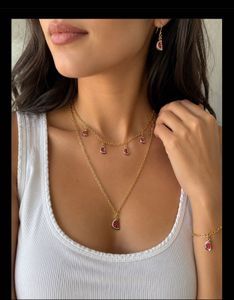 Watermelon Charm Necklace, Bracelet & Earrings Set