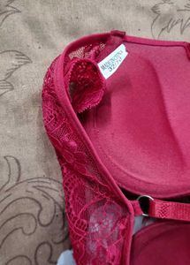 Red  with Lace Detail