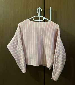 Striped Long Sleeve Crop Top