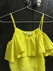 Vibrant Yellow Cold Shoulder Top