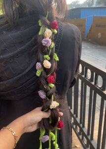 Boho Crochet Flower Hair Braid Accessory