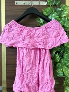 Pink Off-Shoulder Top