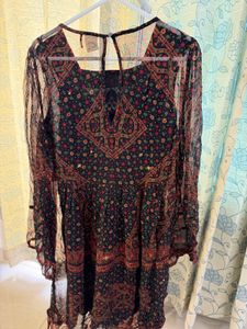 Boho Embroidered Sheer Dress