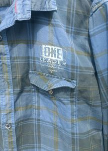 Men's Blue Plaid Long Sleeve Shirt