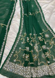 Emerald Green Embellished Saree