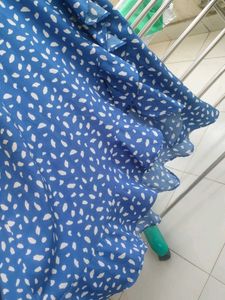Blue &amp; White Printed knee length dress