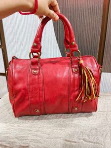 Chic Red Barrel Handbag