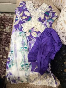 Beautiful Purple Floral Kurta Set