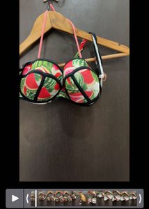 Watermelon Print Bandeau Bikini Top