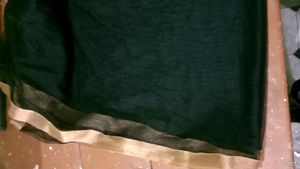 Black Net , golden Border,Full Length Dupatta