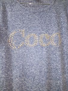 Women’s Blue Grey Lace-Up Top | Size M |