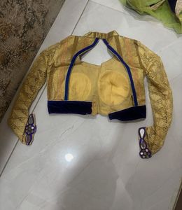 Lehnga Choli Golden With Lemon Green