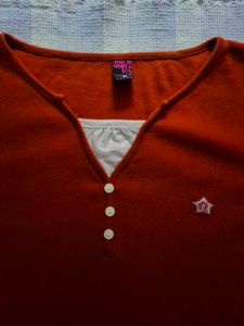 Cute Red &amp; White Layered Top