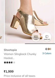 Stylish Gold Slingback Block Heels