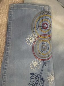 Light Wash Embroidered Jeans
