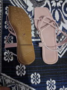 Pink Strappy Square Toe Sandals