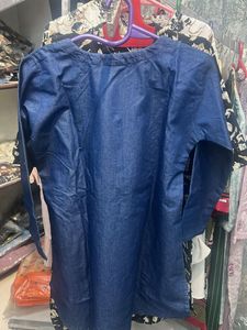 Denim Embroidered Kurta