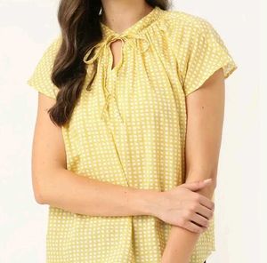 YELLOW CHECKERED TUNIC TOP