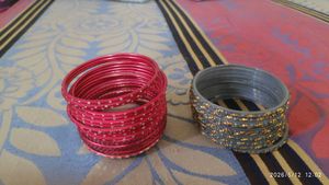 Set of Red and Grey Bangles