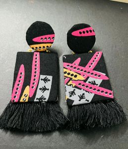 Fabric Fancy Earrings Big Size