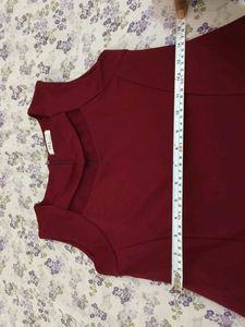 Maroon midi dress