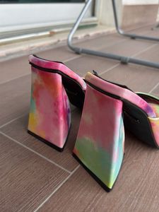 Colorful Block Heel Mules