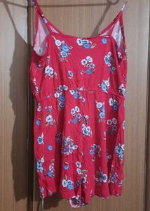 Red Floral Romper