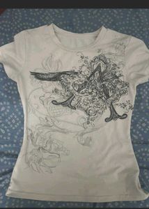 Graphic Print White T-Shirt 🎧🎱