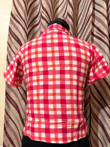 Pink &amp; White Gingham Check Shirt