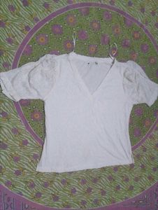 White Puff Sleeve Top