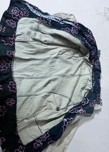 Stylist woman Jacket with Embroidered Floral Print