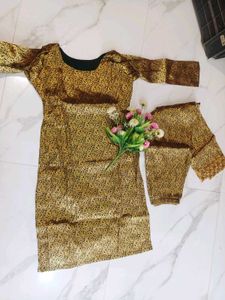 Elegant Gold Brocade Kurta Set