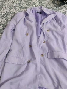Lilac Double-Breasted Blazer Jacket