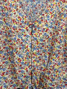 Floral Print Tie-Front Top