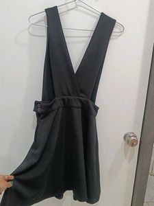 Chic Dark Grey Pinafore Dress
