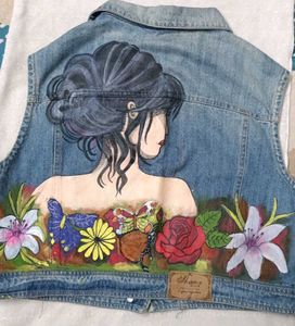 Hand-Painted Denim Vest