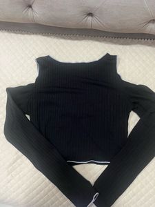 Black Spider Web Crop Top